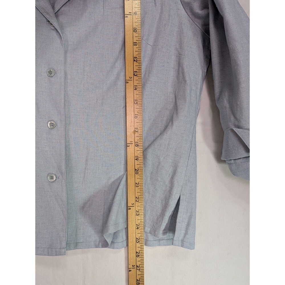 White Stag Linen Rayon Blazer Jacket Light Blue 3/4 Sleeve Womens XL 16/18 - Picture 5 of 6
